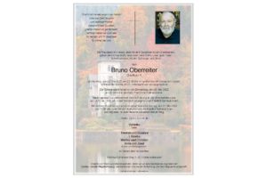 Nachruf Bruno Oberreiter